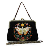Luna Butterfly Kisslock Bag in Linen Blended Material