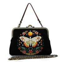 Luna Butterfly Kisslock Bag in Linen Blended Material