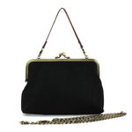 Nut Cracker Kiss Lock Bag in Linen Cotton Blend Material
