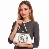 Embroidered Unicorn Kisslock Bag in Vinyl