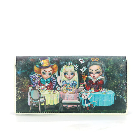 ALICE IN WONDERLAND TEA PARTY WALLET IN VINYL