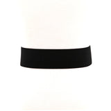 Textured Metal Buckle Stretch Belt in Nylon; back view
