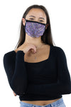 Rhinestone Face Mask in Polyester Material, clear color, front view on model