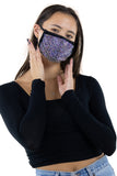 Rhinestone Face Mask in Polyester Material, clear color, front view on model