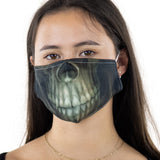 Skull Mouth Face Mask In Polyester Material, front view