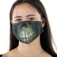 Skull Mouth Face Mask In Polyester Material, front view