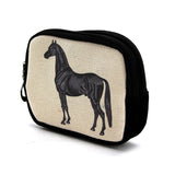 Vintage Print - Stallion Coin Purse in Canvas Fabric, side view
