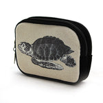 Vintage Print - Sea Turtle Wristlet In Canvas Fabric, side view