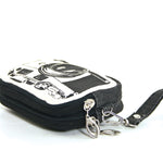 Canvas Mini Wallet Wristlet Bag with Film Camera Image, side view