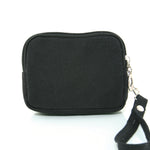 Canvas Mini Wallet Wristlet Bag with Film Camera Image, back view