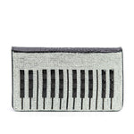 Rhinestone Embellished Piano Keyboard Clutch Wallet