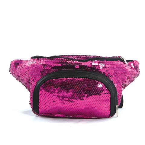 Fashion Sequined Fanny Pack Belt Bag, front view