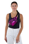 Fashion Sequined Fanny Pack Belt Bag, sling style, front view on model