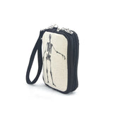 Vinage Print Skeletong Wristlet in Canvas Material side view