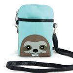 Sloth Small Puch Shoulder Bag in Vinyl Material front view