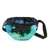 Green/Black sequinned fanny pack