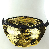 Gold/Black sequinned fanny pack