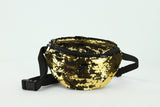 Gold/Black sequinned fanny pack
