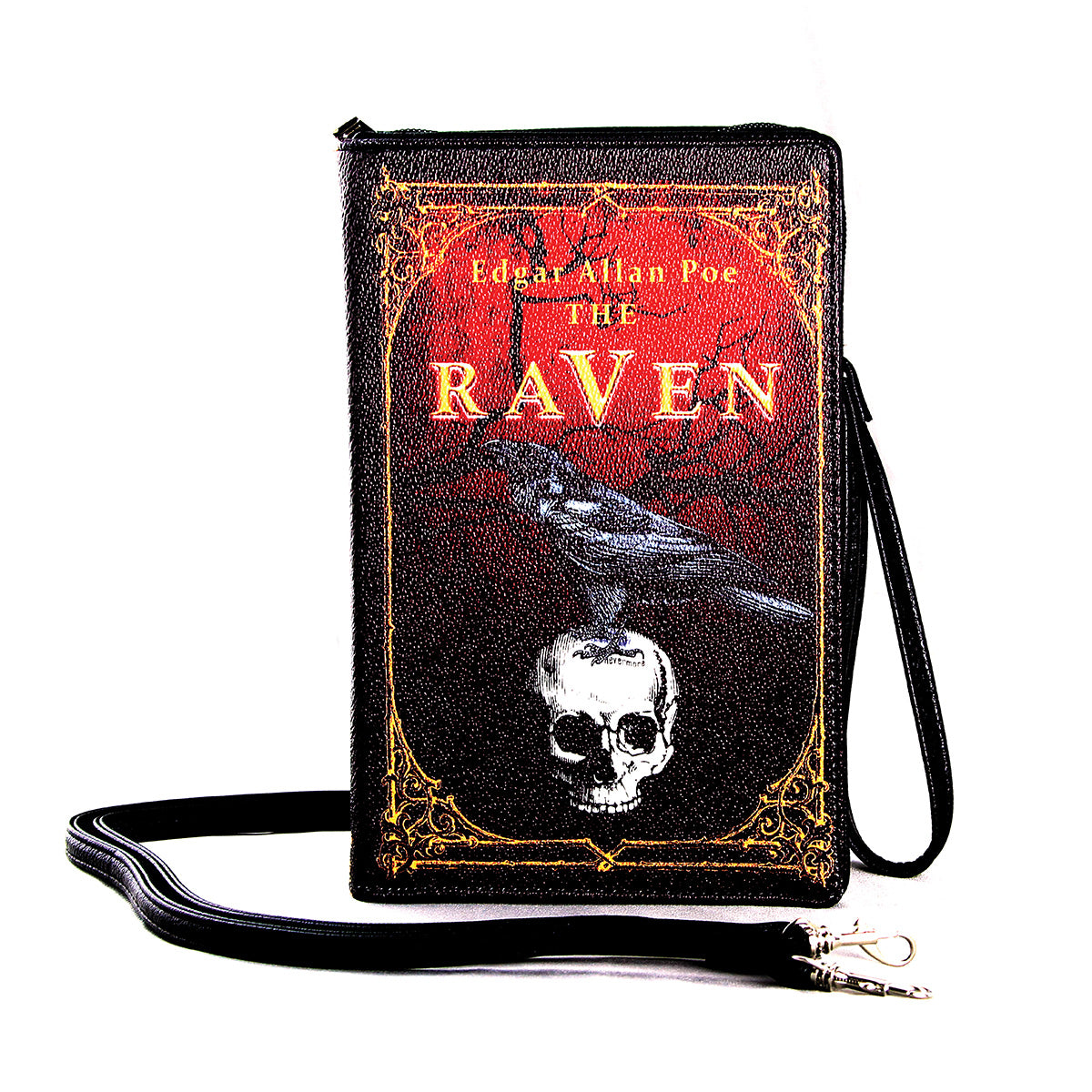 The Raven Vintage Book Clutch Bag in Vinyl, front view