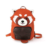Red Panda Mini Backpack in Vinyl Material front view