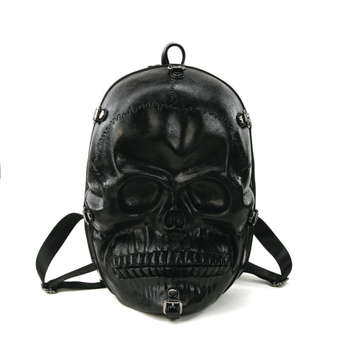 Scary Full Skull Backpack in Vinyl Material front view