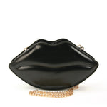 Sleepyville Critters - Shining Lips Cross Body Bag n Vinyl Material, black color, front view