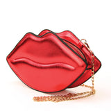 Sleepyville Critters - Shining Lips Cross Body Bag n Vinyl Material, red color, side view