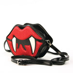 Sleepyville Critters - Vampire Mouth Cross Body Bag in Vinyl Material side view