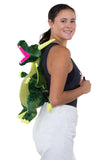 Sleepyville Critters - Dragon Mini Backpack, backpack style, side view on model