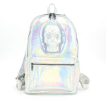 Protruded Skull Backpack in silver
