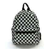 Checker Print Mini Backpack in Canvas Material, front view