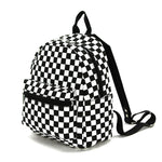 Checker Print Mini Backpack in Canvas Material, side view