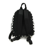 Checker Print Mini Backpack in Canvas Material, back view