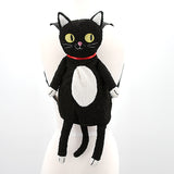 Furry Black Cat Backpack, front view