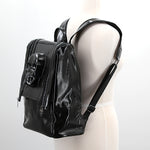 PROTRUDED SKULL HEAD W/ ZIPPER DETAILS BACKPACK, side view on mannequin