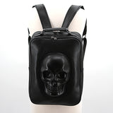 PROTRUDED SKULL RECTANGLE BACKPACK, front view on mannequin
