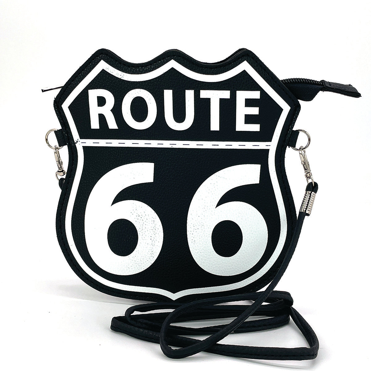 Route 66 Emblem Crossbody Bag in Vinyl