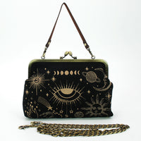 Celestial Kisslock Bag in Linen Blended Fabric