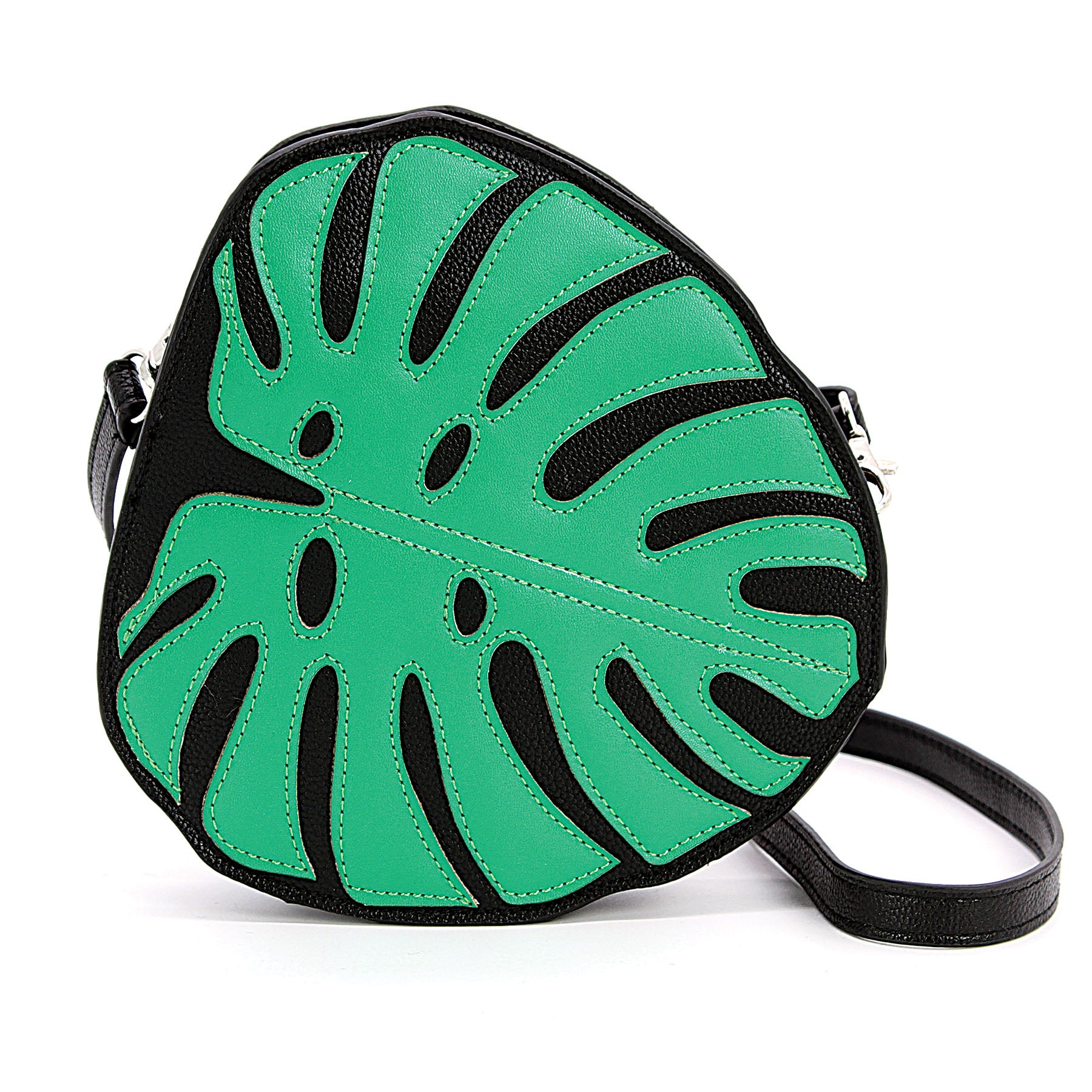 MONSTERA LEAF CROSSBODY BAG, front view