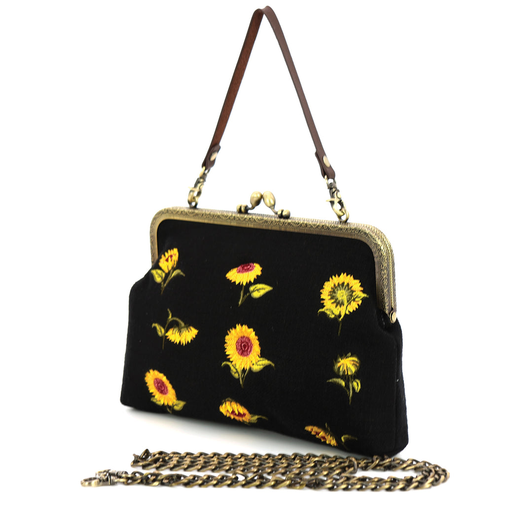 Sunflower kiss lock coin purse
