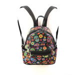 Floral Sugar Skull Head Collage Mini Backpack
