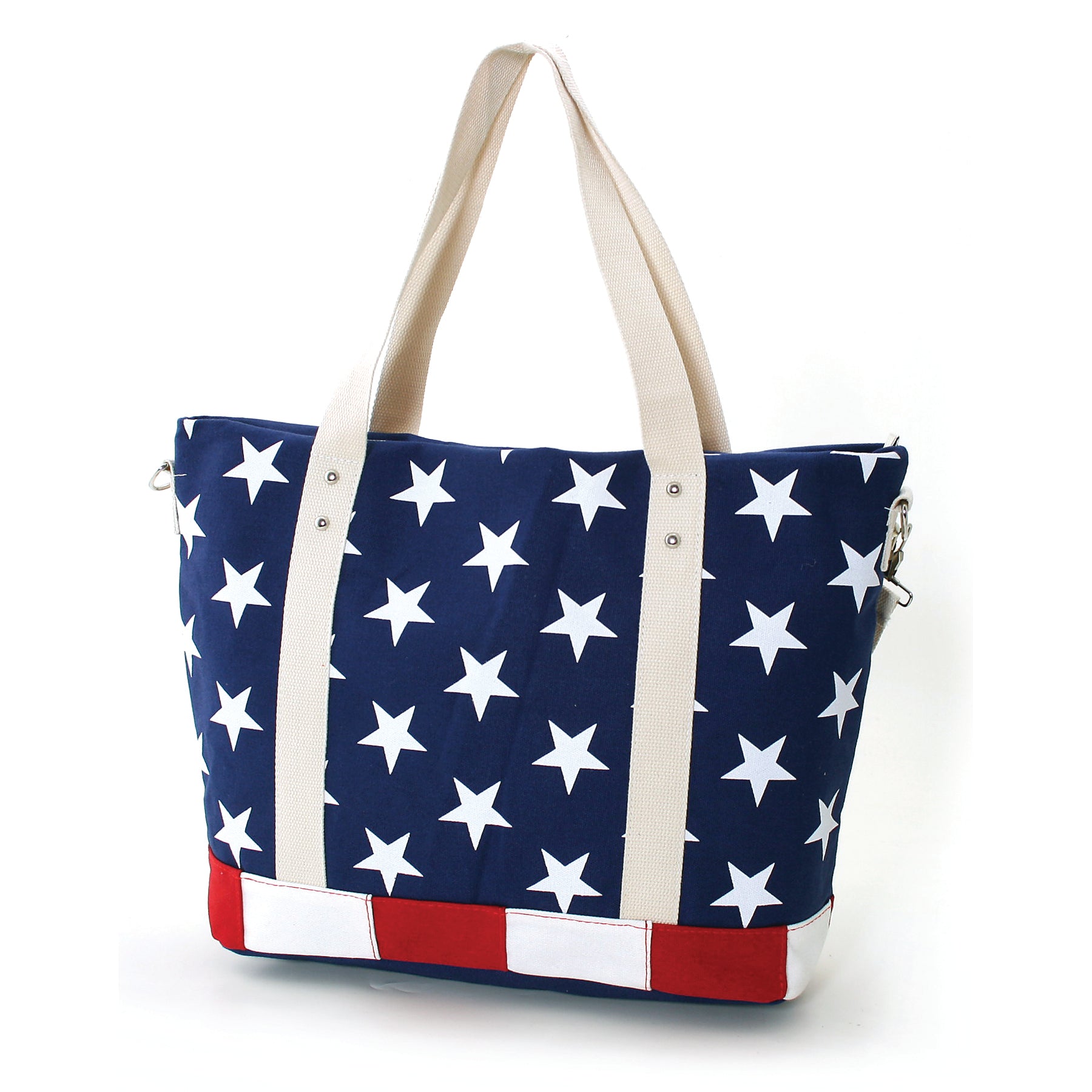 Stars and Stripes USA Flag Canvas Tote Bag front view