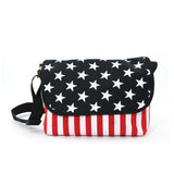 Stars And Stripes Cotton Small Messenger Crossbody in Canvas Material front view
