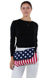 Stars And Stripes Cotton Small Messenger Crossbody in Canvas Material, crossbody style on model
