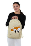 Sleepyville Critters - Peeking Baby Fox Canvas Backpack, front view