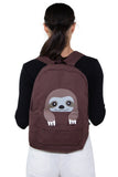 Peeking Baby Sloth Canvas Backpack, backpack style on model