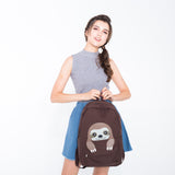 Peeking Baby Sloth Canvas Backpack, model