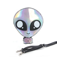 Sleepyville Critters - Green Baby Alien Shoulder Crossbody Bag in Vinyl Material front view