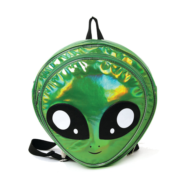 Alien Head Vinyl Backpack in Vinyl Material –