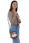 Nerdy Guinea Pig Shoulder Crossbody Bag in Vinyl Material, shoulder bag style on model